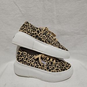 SUPERGA leopard print platform sneakers Sz 7.5w / 6m / EU 38